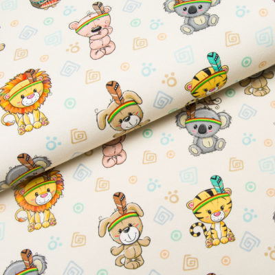 Baumwolle Cute Indianen auf beige