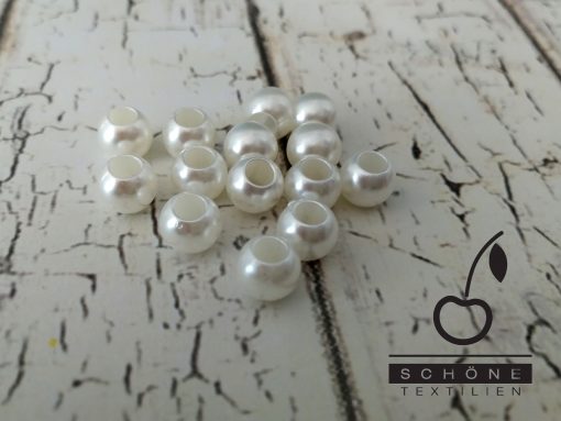 Acrylperle Perlmutt Weiß 6x8mm 20 Stk.
