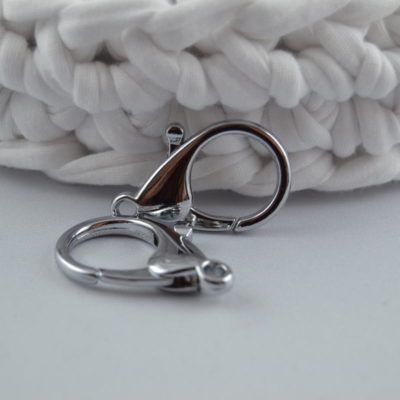 2er Set Karabiner Metall mit Loch Nickel