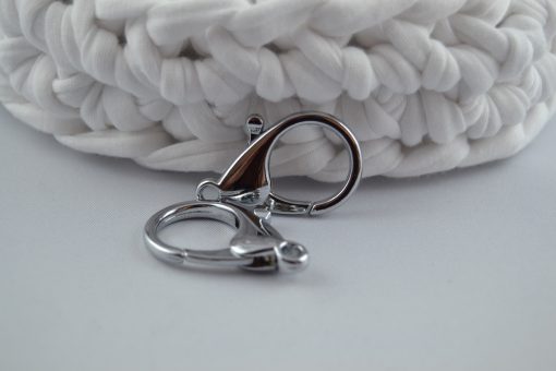 2er Set Karabiner Metall mit Loch Nickel
