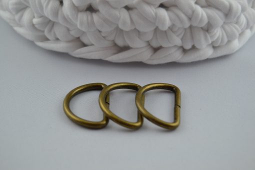 3er Pack D-Ringe 25 mm Altmessing