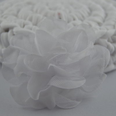 Chiffon Blume Ø8 cm Weiß