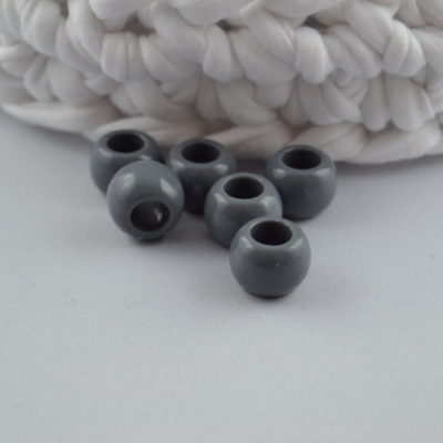 Großlochperle Kunststoff 11x14 mm 10 Stk. Grau