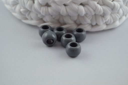 Großlochperle Kunststoff 11x14 mm 10 Stk. Grau