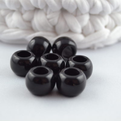 Großlochperle Kunststoff 11x14 mm 10 Stk. schwarz