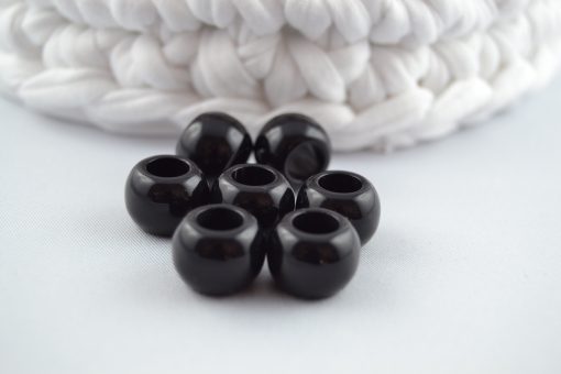 Großlochperle Kunststoff 11x14 mm 10 Stk. schwarz