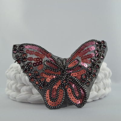 Aufbügler Schmetterling mit Pailetten Altrose