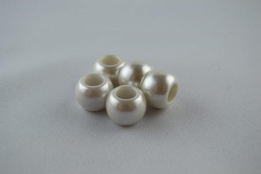 Acrylperle Perlmutt Weiss 11x15mm, 10 Stk.