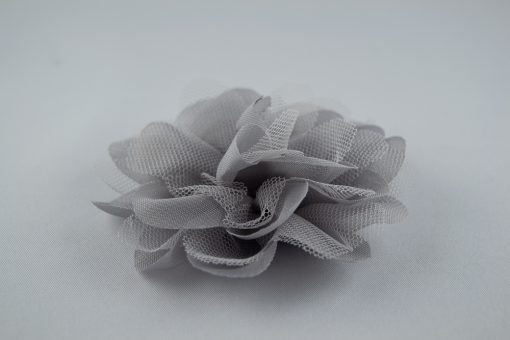 Chiffon Blume Ø8 cm Grau