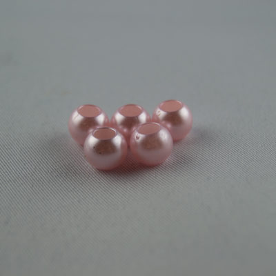 Acrylperlen Perlmutt Großloch 6x8 mm Rose 10 Stk.