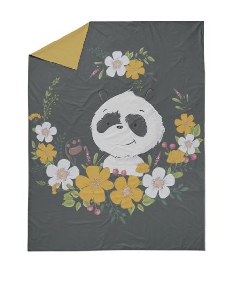 Decken Panel  XL 75 x 100 cm Panda mit Blumen