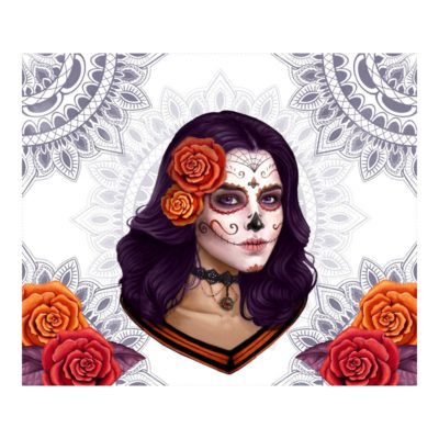 Kunstleder Panel 47x40 cm candy skull