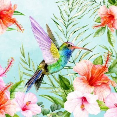 Kunstleder Panel 47x40 cm Kolibri