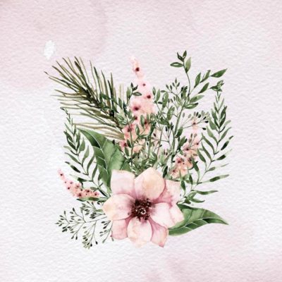 Kunstleder Panel 46x50 cm bouquet