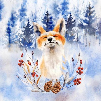Kunstleder Panel 46x50 cm winter Fuchs