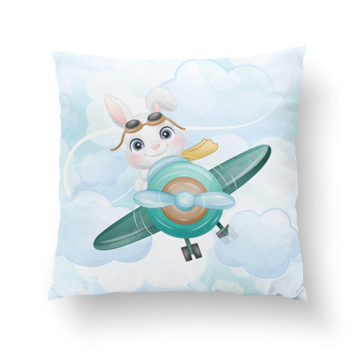Baumwollestoff 38x38 cm Baumwolle Baby Tiere in Flugzeugen