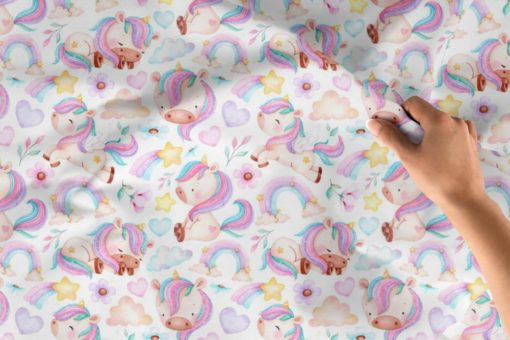 Sommersweat Regenbogen Einhorn und Blumen – Bild 3