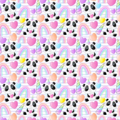 Sommersweat Panda mit Einhorn und Herzen – Bild 2