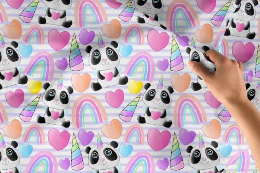 Sommersweat Panda mit Einhorn und Herzen – Bild 3