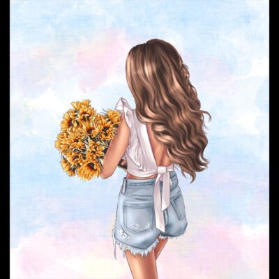 Kunstleder Panel 47x50 cm Girl 33