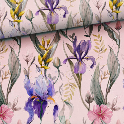 Sommersweat Iris auf pink