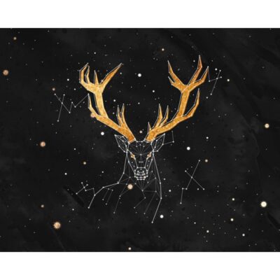 Kunstleder Panel 47x50 cm Konstellation schwarz