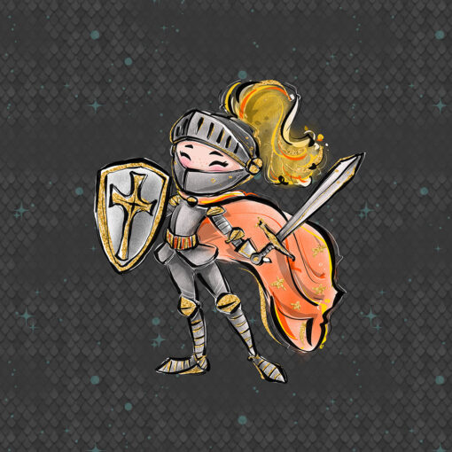 Sweat Panel 40x50 cm Knight and dragons