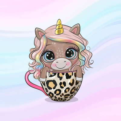 Sweat Panel 40x50 cm Unicorn coffe