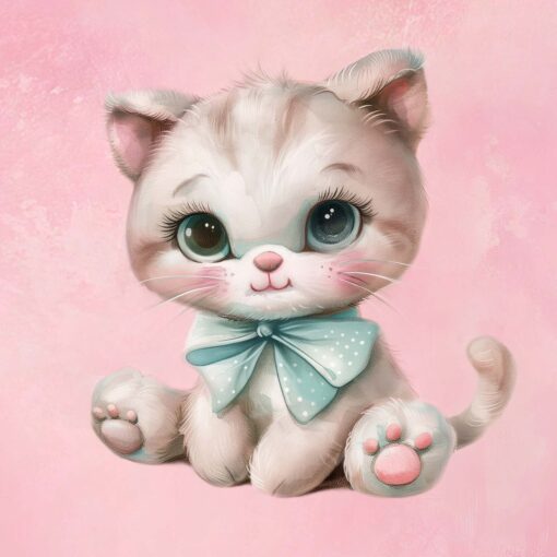 Sweat Panel 40x50 cm Rosa Steinmuster Katze